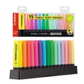 Textmarker STABILO BOSS ORIGINAL 15 Stk. (9 Neon + 6 Pastell) im Schreibtischstände