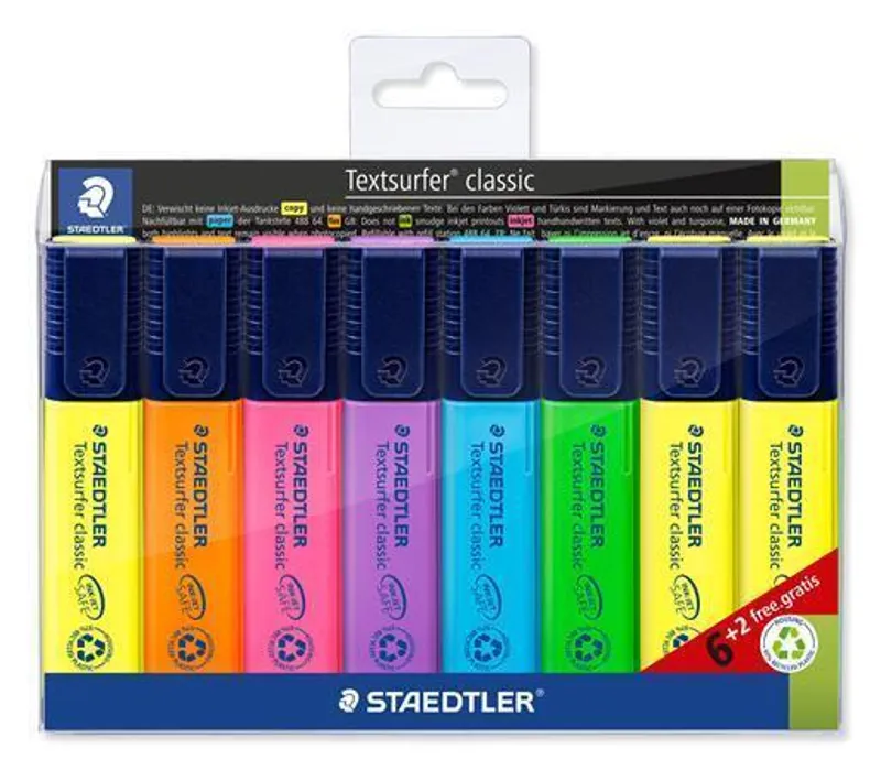 Hauptproduktbild Zvýrazňovače "Textsurfer classic 364", sada, 6+2, 1-5 mm, STAEDTLER