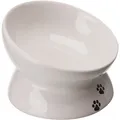 Erhöhte ergonomische Keramikschale, 0,15 l/o 13 cm, weiß