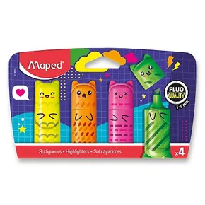 Textmarker Maped Mini Fluo Kawai - 4 Stk