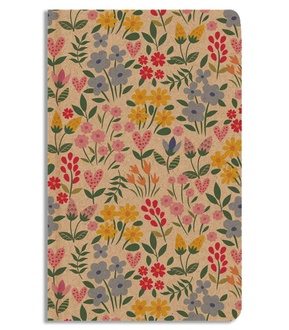 Papírenské zboží - Notes linkovaný - A5 - kraft - Kvítí