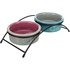 Papírenské zboží - Set Keramikschalen mit Ständer 2 × 0,3 l / o 12 cm hellgrau/dunkelrosa/hell mod