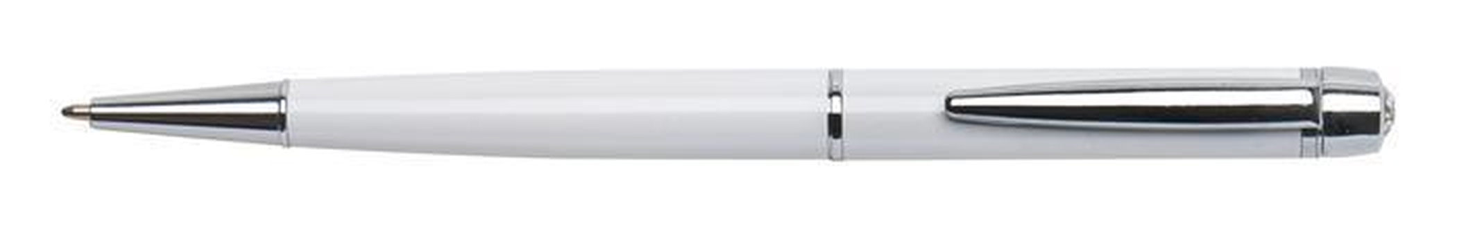 Papírenské zboží - Kuličkové pero s bílými krystaly "Lily Pen-MADE WITH SWAROVSKI ELEMENTS", bílá, 13 cm,