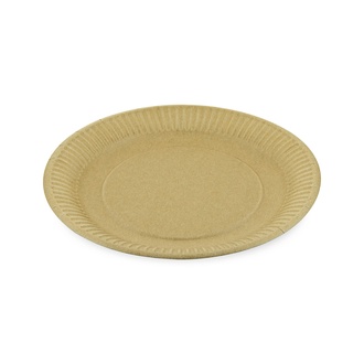 Papírenské zboží - Papírový talíř mělký hnědý průměr 23 cm, nepromastitelný [100 ks]