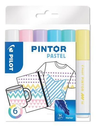 Papírenské zboží - Set dekorativních popisovačů "Pintor M", pastelová, 6 barev, 1,4 mm, PILOT