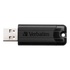 Papírenské zboží - Verbatim USB flash disk, USB 3.0 (3.2 Gen 1), 256GB, PinStripe, Store N Go, schwarz, 49320, USB A, mit herausziehbarem Konnektro