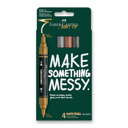 Papírenské zboží - Akrylový popisovač Faber-Castell Multimark Metallic - 4 ks