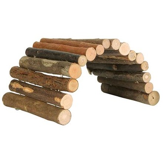 Papírenské zboží - Dřevěný most z kulatých dřívek, pro myši a křečky, 22 x 10 cm 