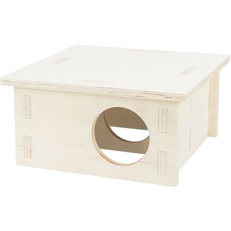 Papírenské zboží - Dřevěný domeček pro hlodavce, 2 komory, 20 x 10 x 20 cm 