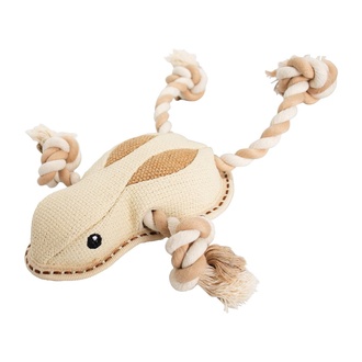 Papírenské zboží - Žába na laně, 33 cm, robustní hračka pro psy, HIPHOP DOG, tkaná látka, přírodní