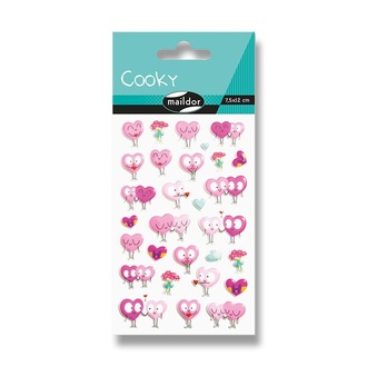 Papírenské zboží - Samolepky Maildor 3D Cooky Zamilovaná srdíčka