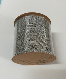 Papírenské zboží - Stuha dekorační, šířka 63 mm - stříbrná [1 ks]