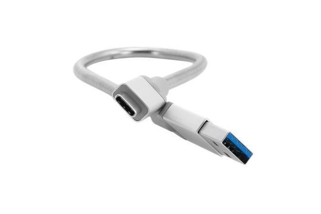 Papírenské zboží - USB kabel, stříbrná, 30 cm, USB-C 3.1 - USB-A, VERBATIM
