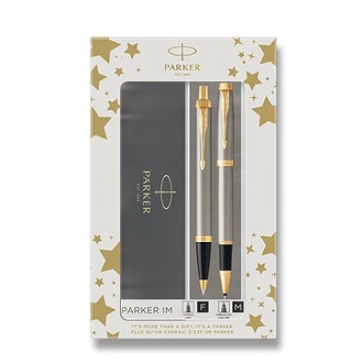 Papírenské zboží - Parker IM Brushed Metal GT sada roller a kuličková tužka
