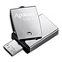 Papírenské zboží - Apacer USB flash disk OTG, USB 3.0 (3.2 Gen 1), 64GB, AH750, silbern, AP64GAH750S-1, USB A / USB Micro  B, mit einer drehbaren Kap