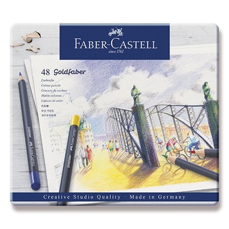 Papírenské zboží - Pastelky Faber-Castell 114748 Goldfaber plechová krabička, 48 barev