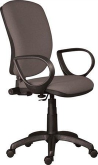 Papírenské zboží - Kancelářská židle, textilní, černá základna, "Nuvola", šedá