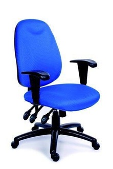 Papírenské zboží - Manažerská židle, textilní, černá základna, MaYAH, "Energetic", modrá