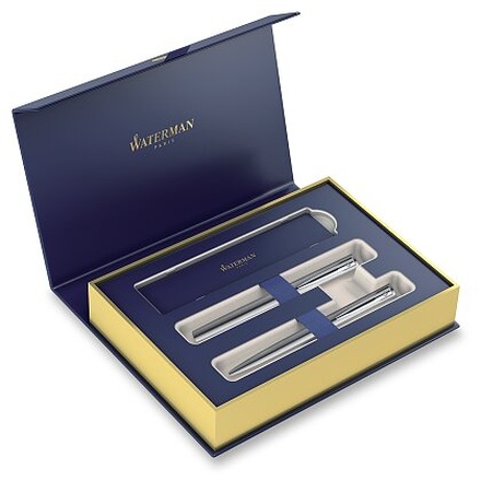 Papírenské zboží - Dárková kazeta Waterman Allure Chrome CT - sada plnicí pero a kuličkové pero