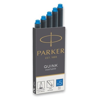 Papírenské zboží - Inkoustové bombičky Parker, omyvatelné 5 ks, modrý