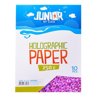 Papírenské zboží - Dekorační papír A4 10 ks růžový holografický 250 g