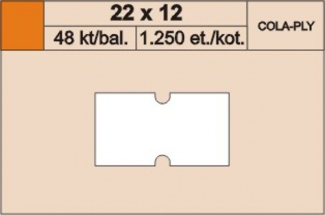 Papírenské zboží - Cenové etikety 22x12 cola ply zelené