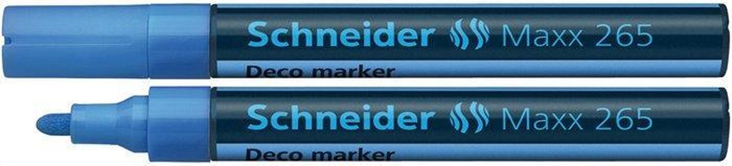 Papírenské zboží - Křídový popisovač "Maxx 265", světle modrá, 2-3mm, tekutý, SCHNEIDER