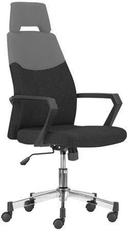 Papírenské zboží - Kancelářská židle "STERLING", černa a šedá, otočná, chrom