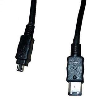 Papírenské zboží - FireWire kabel IEEE 1394, IEEE 1394 (6pin) M- IEEE 1394 (4pin) M, 2m, černý, Logo, blistr