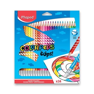 Papírenské zboží - Pastelky Maped Color´Peps Oops s pryží 24 barev