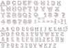 Papírenské zboží - Stampo Sammelmarken Drei Mini-Alphabete, 103 Stk