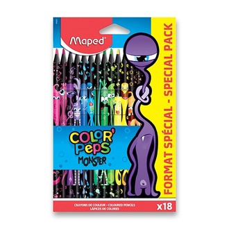 Papírenské zboží - Pastelky Maped Color'Peps Monster 18 barev