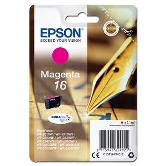Papírenské zboží - Epson originální ink C13T16234012, T162340, magenta, 3.1ml, Epson WorkForce WF-2540WF, WF