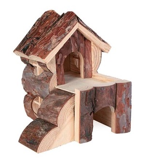 Papírenské zboží - Dřevěný domek BJORK pro křečky, 2 místnosti 15 x 15 x 16 cm 
