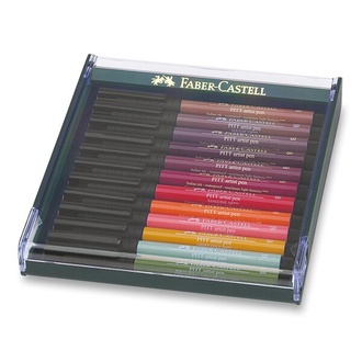 Papírenské zboží - Popisovače Faber-Castell 267422 Pitt Artist Pen Brush 267422 12 ks, podzimní barvy