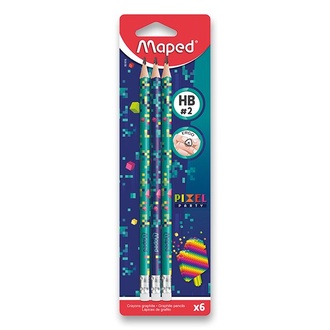 Papírenské zboží - Grafitová tužka Maped Pixel Party tvrdost HB, 6 ks