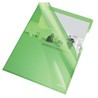 Papírenské zboží - Desky "L", zelená, A4, 150 mikronů, ESSELTE [25 ks]