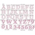 Papírenské zboží - Stempel Aladine Stampo Textilalphabet Marina, 38 Stk