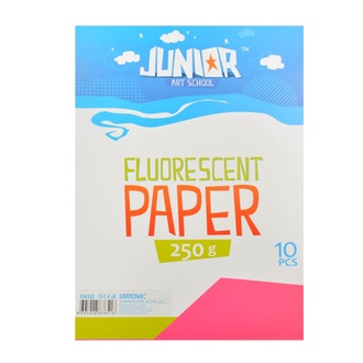 Papírenské zboží - Dekorační papír A4 Fluo růžový 250 g, sada 10 ks