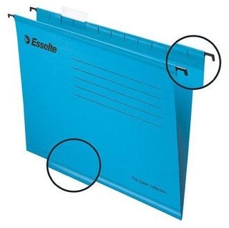 Papírenské zboží - Zesílené závěsné desky "Classic", modrá, A4, recyklovaný karton, ESSELTE [25 ks]