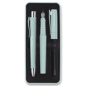 Papírenské zboží - Sada Faber-Castell Poly Ball plnicí pero a kuličkové pero, caribic blue
