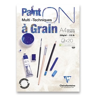 Papírenské zboží - Blok Clairefontaine Paint on Grain A4, 20 listů, 250 g