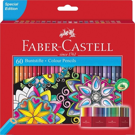Papírenské zboží - Pastelka šestihranná, pap.krabička 60ks Faber Castell 111260