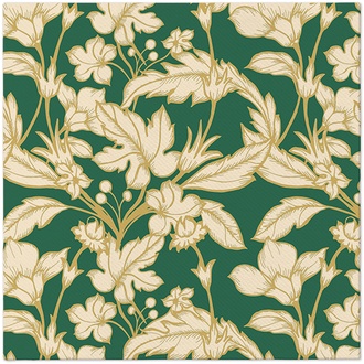 Papírenské zboží - Ubrousky PAW AIRLAID 40x40 cm Beautiful Floral Pattern Green [50 ks]