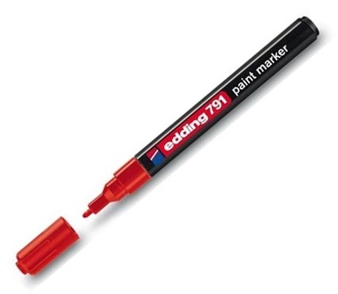 Papírenské zboží - Lakový popisovač "791", červená, 1-2mm, EDDING