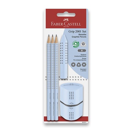 Papírenské zboží - Grafitová tužka Faber-Castell Grip 2001 Sky Blue set, 5 ks