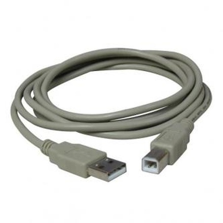 Papírenské zboží - Kabel USB (2.0), USB A M- USB B M, 5m, šedý, Logo