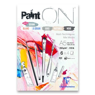 Papírenské zboží - Blok Clairefontaine Paint on Mix Colors A5, 24 listů, 250 g