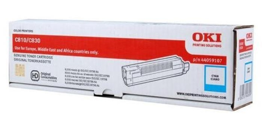 Papírenské zboží - Toner pro "C810, 830" tiskárny, OKI Cyan, 8 tis.stran