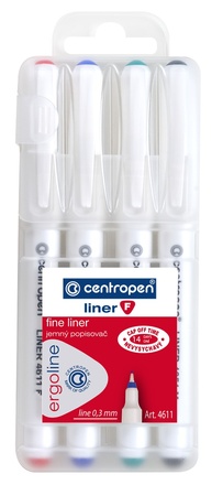 Papírenské zboží - Liner CENTROPEN 4611 sada 4 ks 0,3 mm